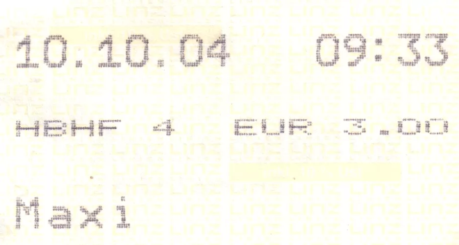 Dagkort til Linz AG, forsiden (2004)