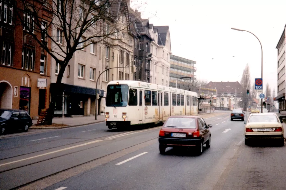 Dortmund sporvognslinje 408 med ledvogn 152 ved Möllerstraße (1996)