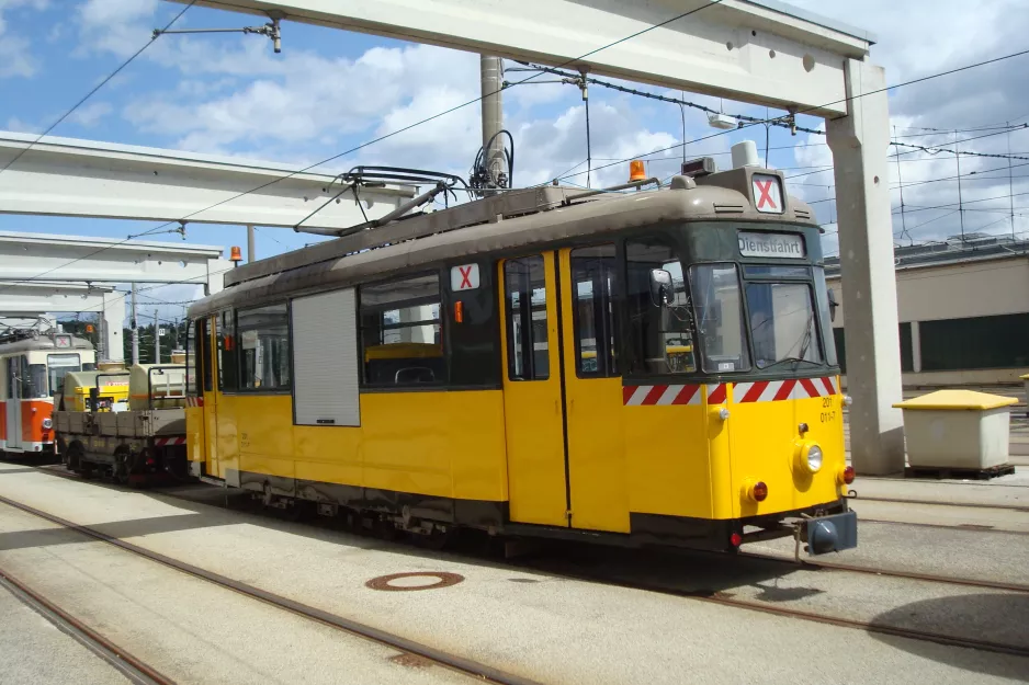 Dresden arbejdsvogn 201 011-7 ved Betriebshof Trachenberge (2015)