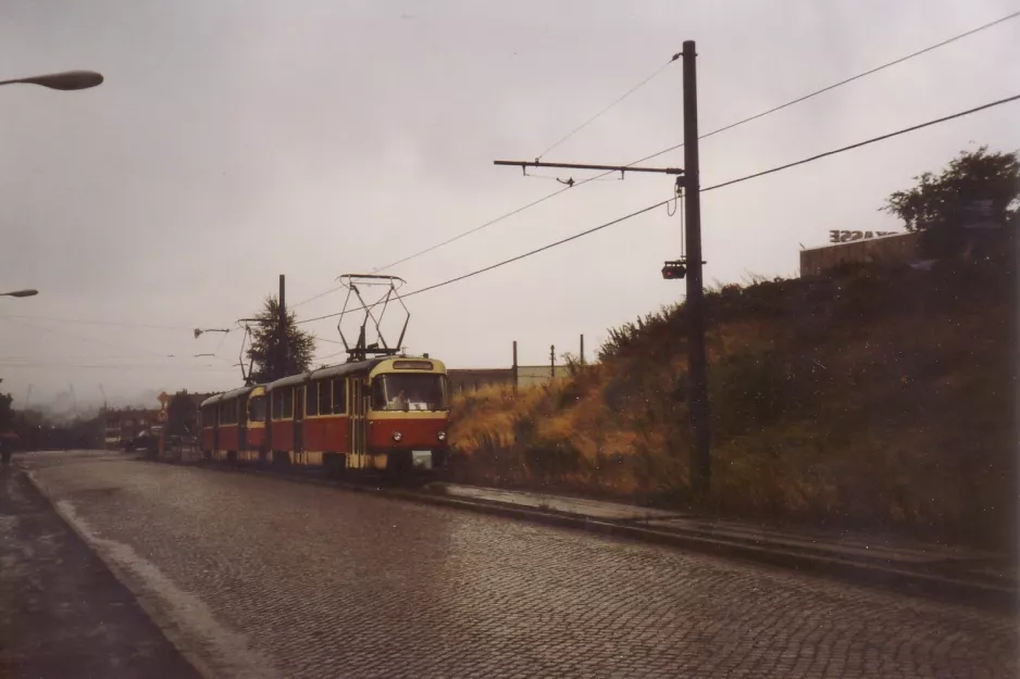 Dresden sporvognslinje 16  nær Räcknitzhöhe (1990)