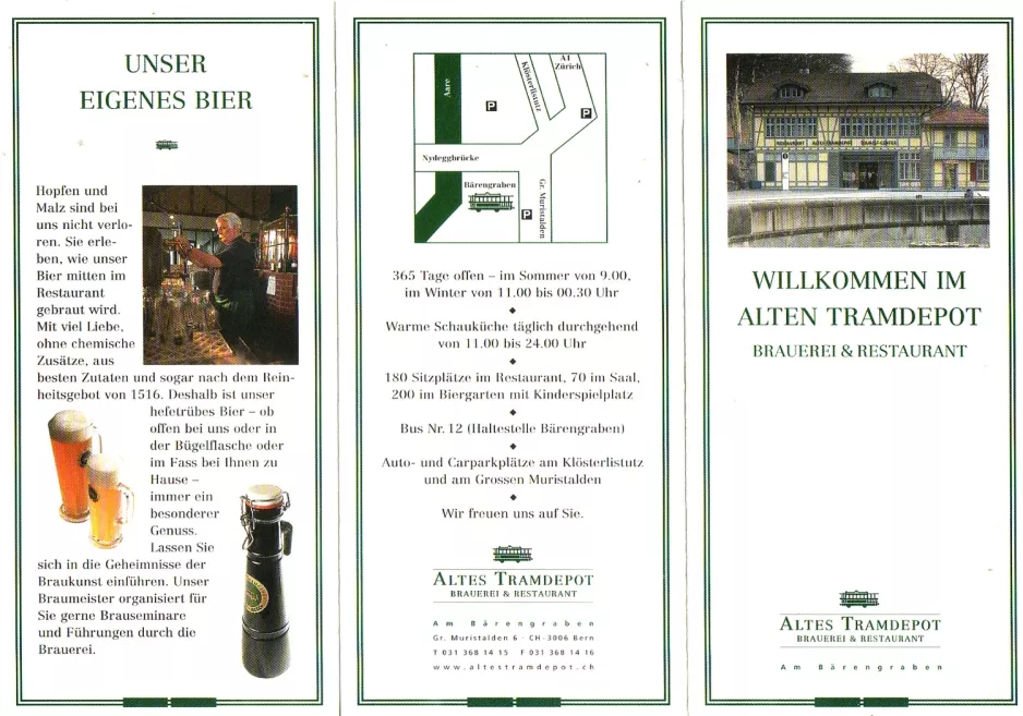 Folder: Bern, forsiden Willkommen im Alten Tramdepot (2006)