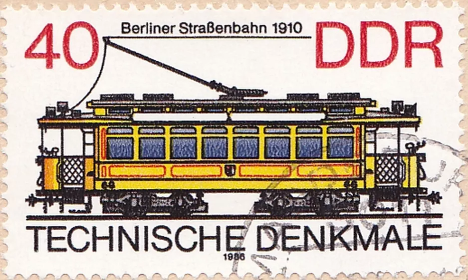 Frimærke: 40 Berliner Straßenbahn 1910 DDR
 (1986)