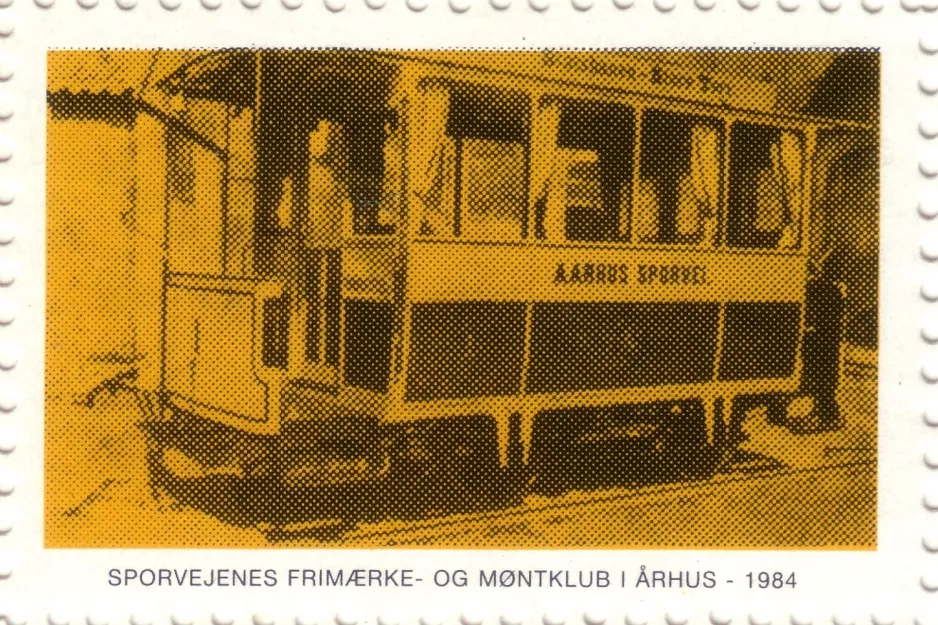 Frimærke: Aarhus hestesporvogn 1 i "Scandia"s gård 1884 (1984)
