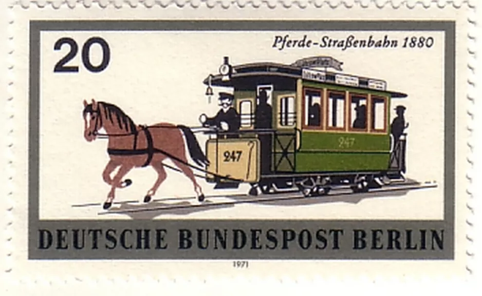 Frimærke: Berlin hestesporvogn 247 (1971)