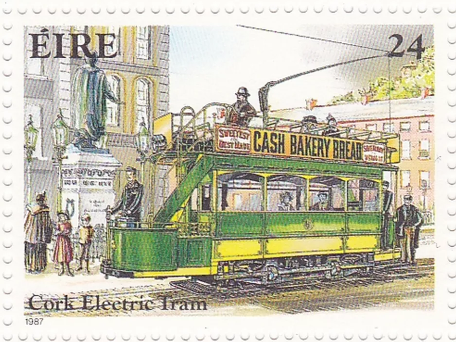 Frimærke: Éire 24 Cork Electric Tram
 (1987)