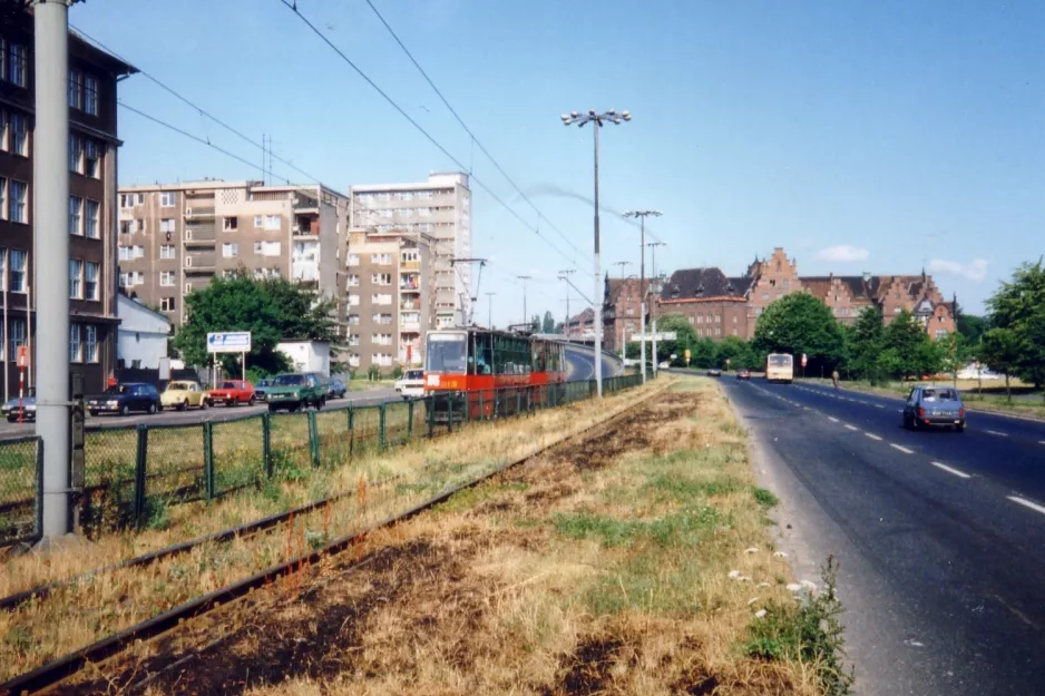 Gdańsk sporvognslinje 13 på Podwale Przedmiejskie (1992)