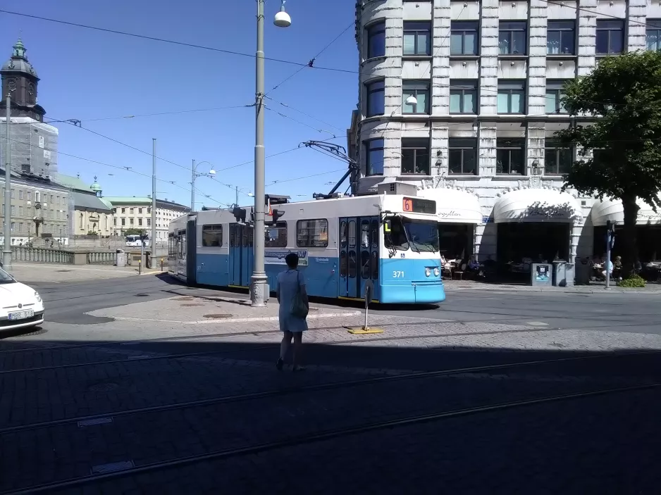 Gøteborg ledvogn 371 ved Västra Hamngatan (2018)