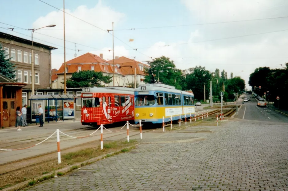 Gotha sporvognslinje 1 ved Hauptbahnhof (1998)
