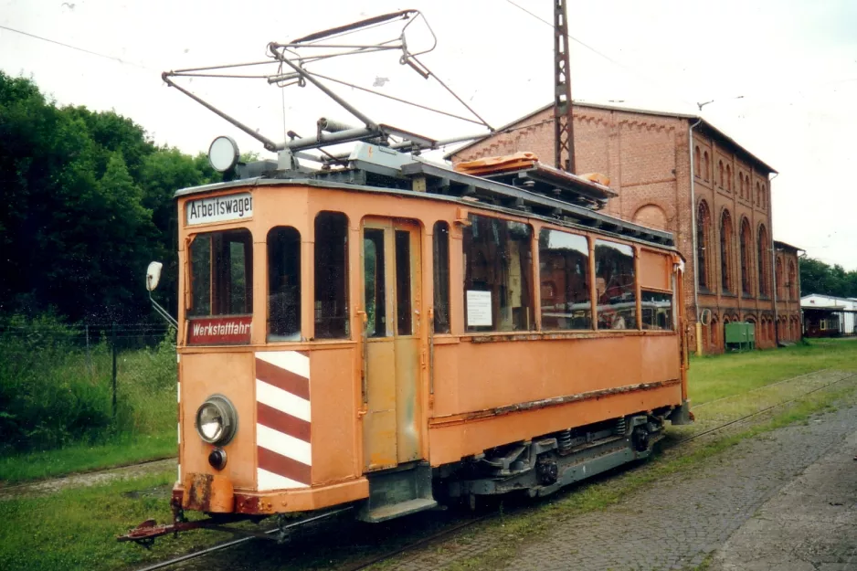 Hannover arbejdsvogn 722 på forpladsen Hannoversches Straßenbahn-Museum (2002)