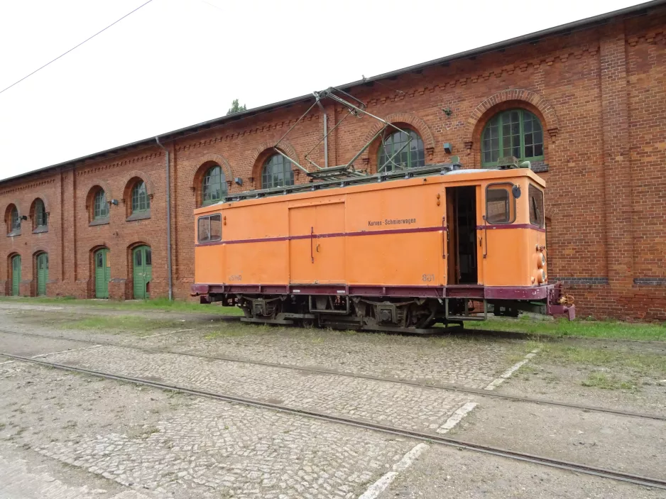 Hannover arbejdsvogn 801 foran Straßenbahn-Museum (2020)