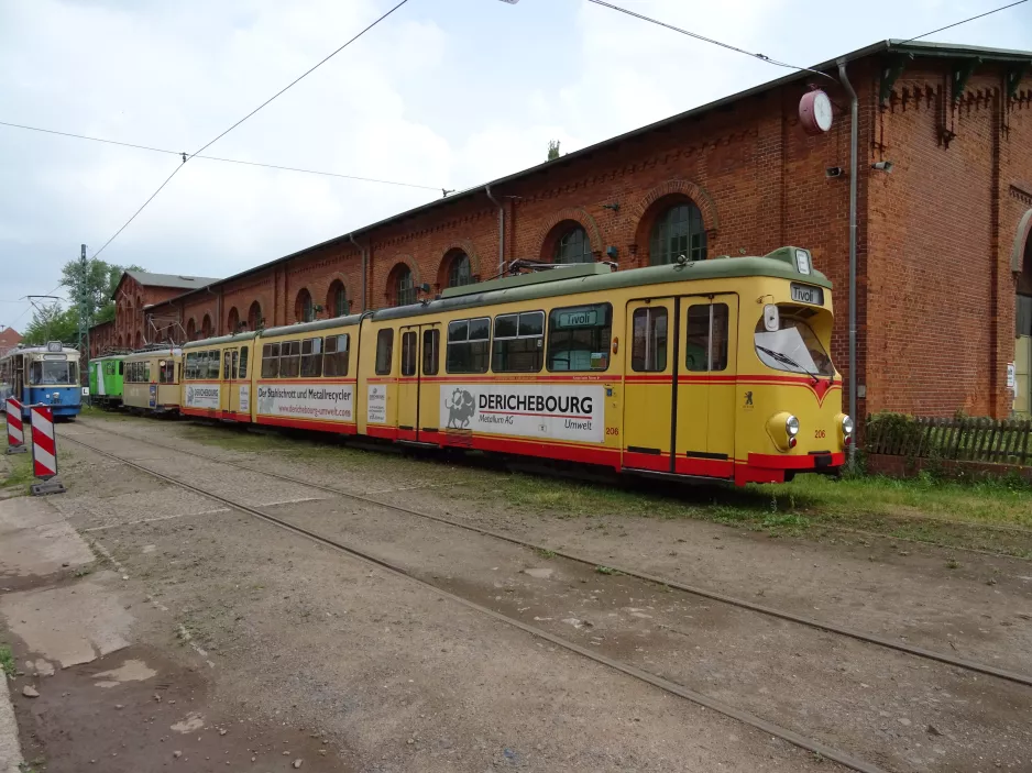 Hannover ledvogn 206 "Berlin" foran Straßenbahn-Museum (2018)