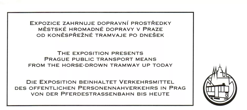 Indgangsbillet til Muzeum Městské Hromadné Dopravy v Praze (MHD), bagsiden (2001)