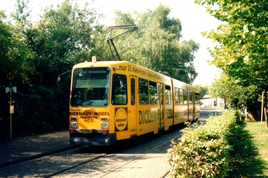 Kassel ekstralinje 2 med ledvogn 402 ved Holländische Straße (1999)