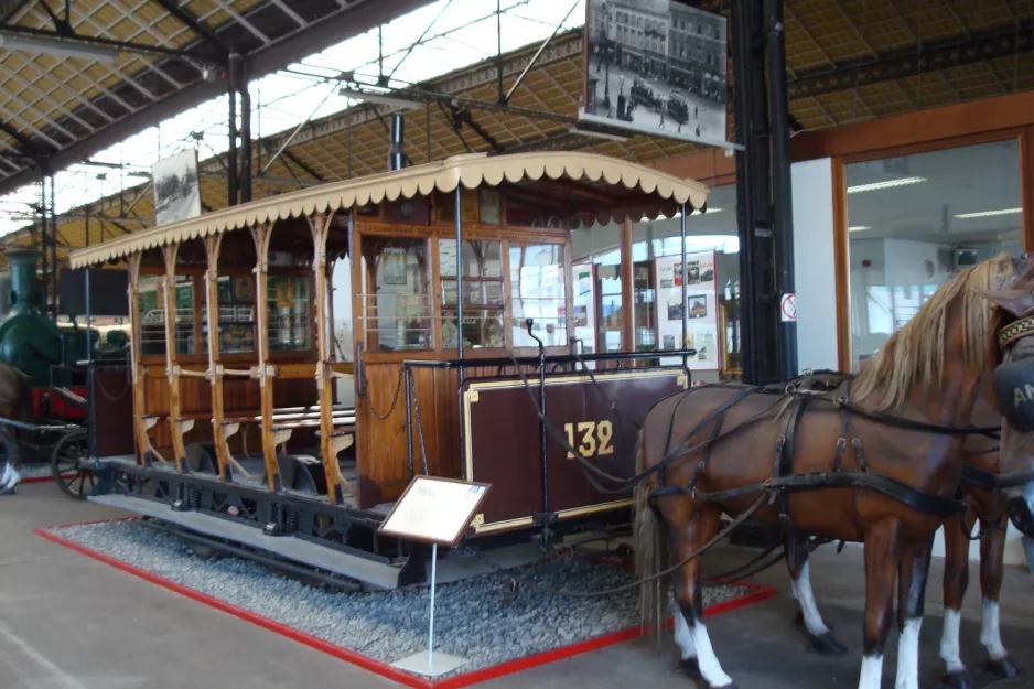 Liège hestesporvogn 132 i Musée des Transports en Commun (2010)