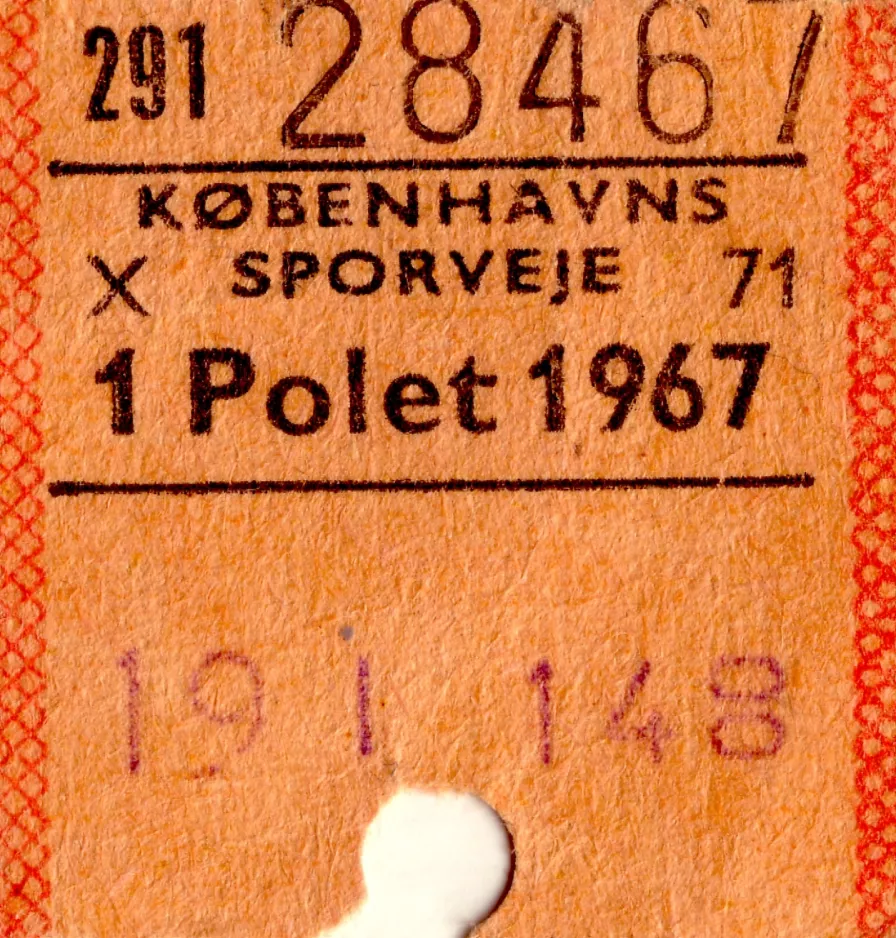 Ligeudbillet til Københavns Sporveje (KS) (1967)