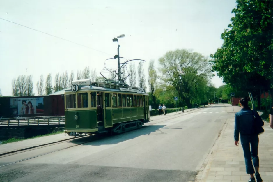Malmø Museispårvägen med motorvogn 20 på Malmöhusvägen (2002)