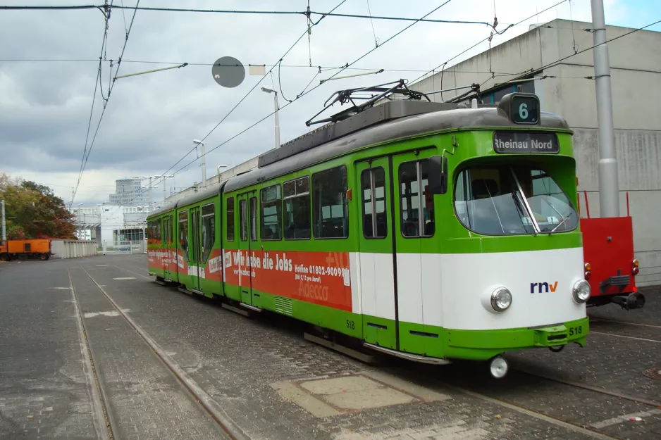 Mannheim ledvogn 518 ved remisen Möhlstraße (2009)