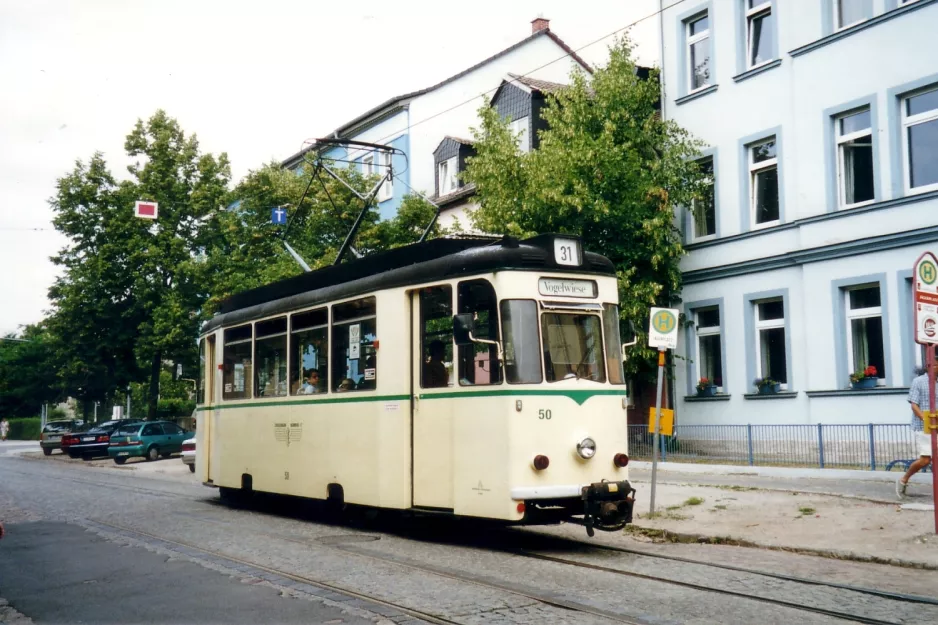 Naumburg (Saale) 4 med motorvogn 50 ved Jägerplatz (2003)