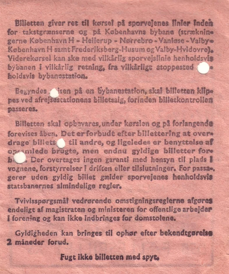 Omstigningsbillet: Billetten giver ret til kørsel på sporvejenes linier
 (1965)