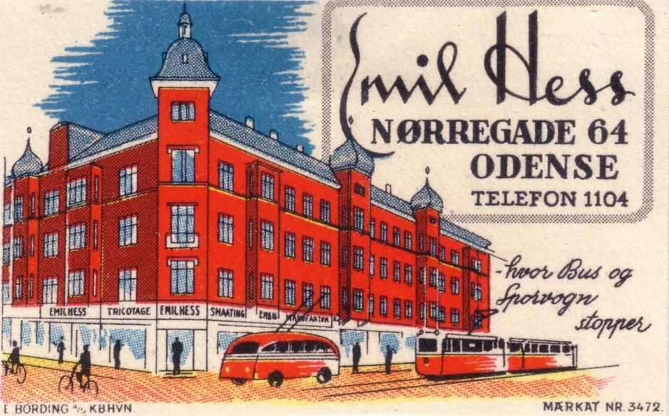 Papmærke: Odense Hovedlinie på Østre Stationsvej (1938)