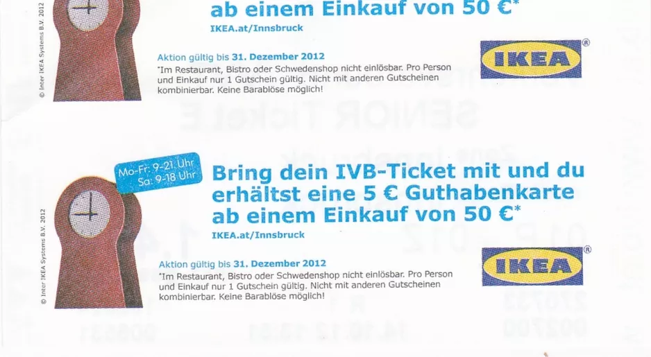 Pensionistbillet til Innsbrucker Verkehrsbetriebe (IVB), bagsiden (2012)