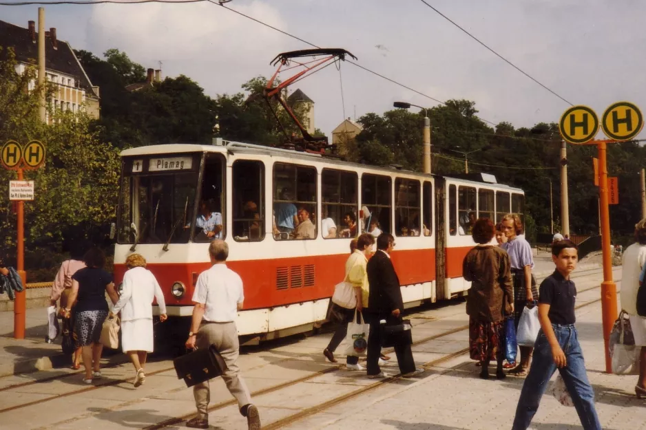 Plauen sporvognslinje 1  ved Tunnel (1990)