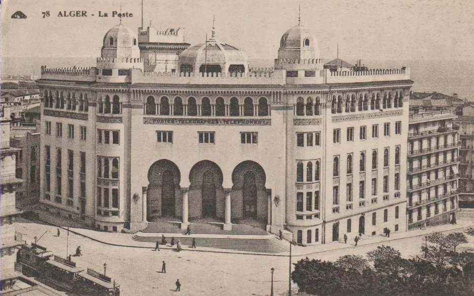 Postkort: Algier nær La Poste (1900)