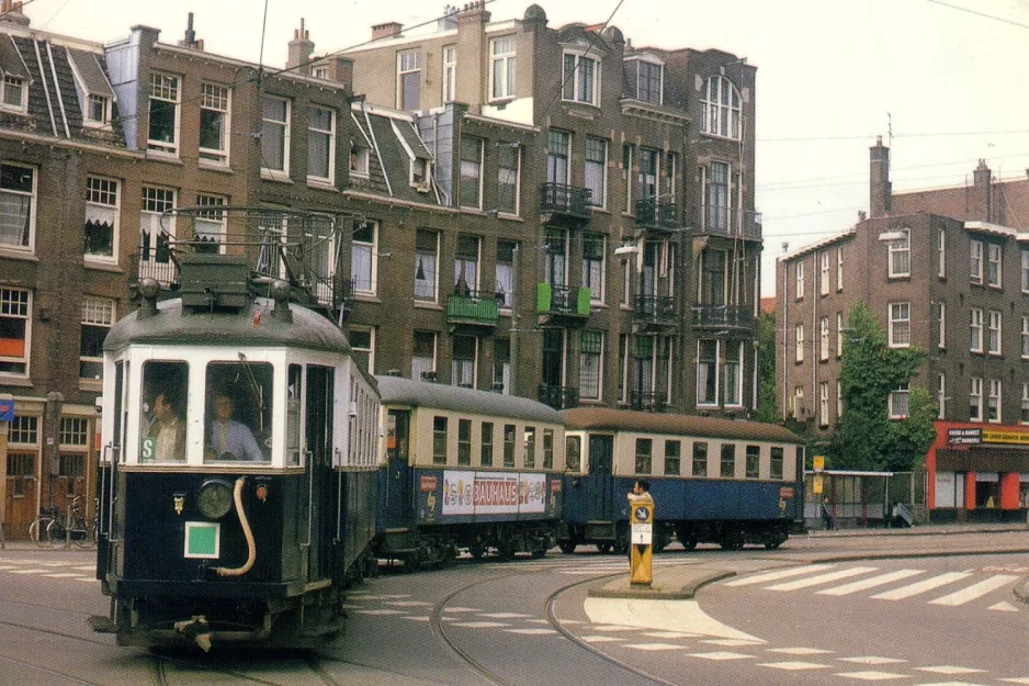 Postkort: Amsterdam motorvogn 33 på Jan Evertsenstraat (1987)