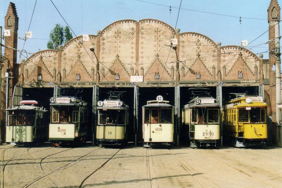 Postkort: Berlin hestesporvogn 573 foran Köpenick (1990)