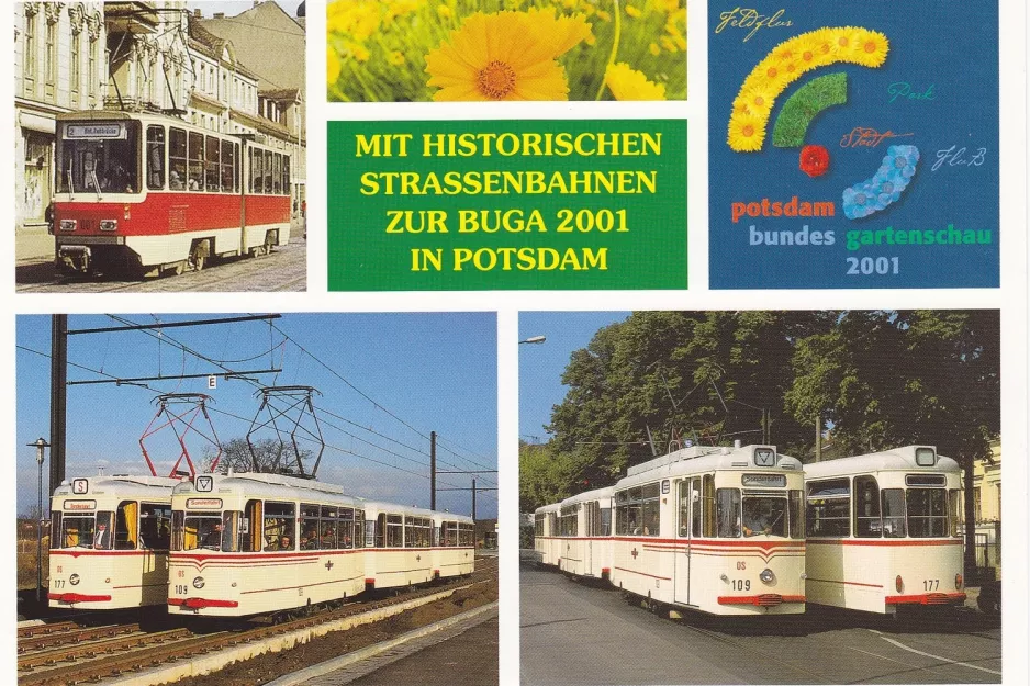 Postkort: Berlin ledvogn 001 på Friedrich-Ebert-Straße (2001)