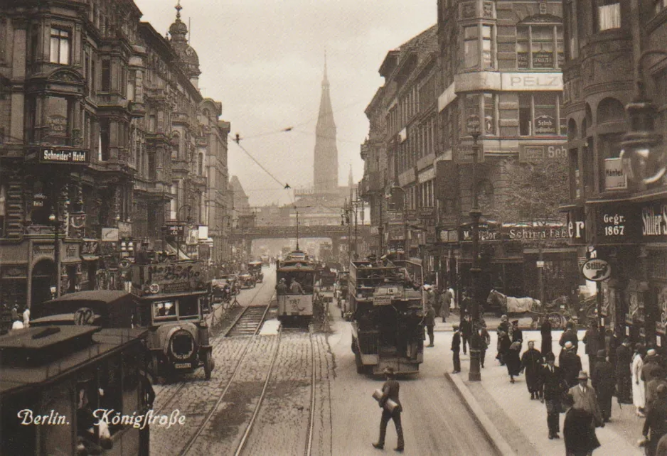 Postkort: Berlin på Königsstraße (Rathausstraße) (1925)