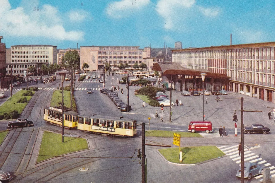 Postkort: Bochum på Kurt-Schumacher-Platz (Hauptbahnhof) (1962)