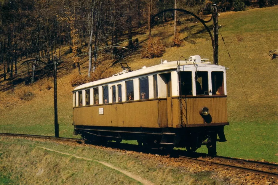 Postkort: Bolzano regionallinje 160 med motorvogn 2 nær Rappmannsbichl (1982)