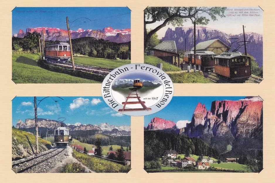 Postkort: Bolzano regionallinje 160 ved Maria Himmelfahrt / Maria Assunta (1907)