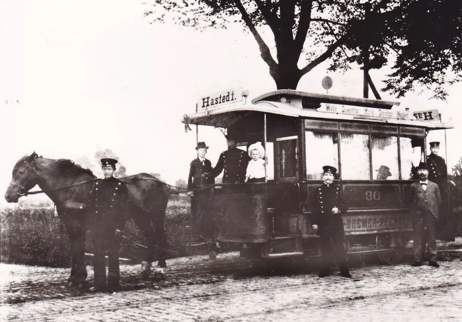 Postkort: Bremen hestesporvogn 30 nær Ludwig-Quidde-Str. (1878-1899)