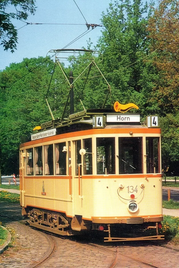 Postkort: Bremen motorvogn 134 nær Hauptbahnhof-Nord (1993)