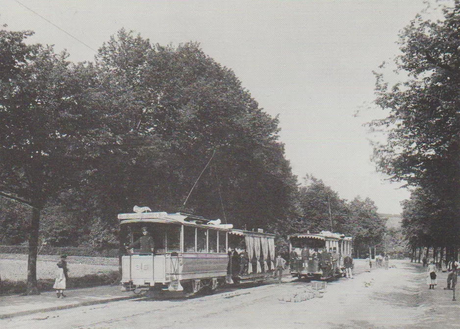 Postkort: Bremen motorvogn 36 nær Kirchbachstr. (1892)