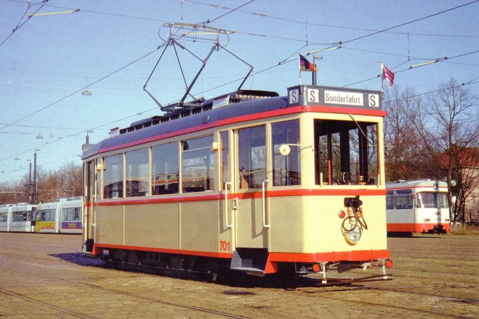 Postkort: Bremen motorvogn 701 ved BSAG - Zentrum (1970)