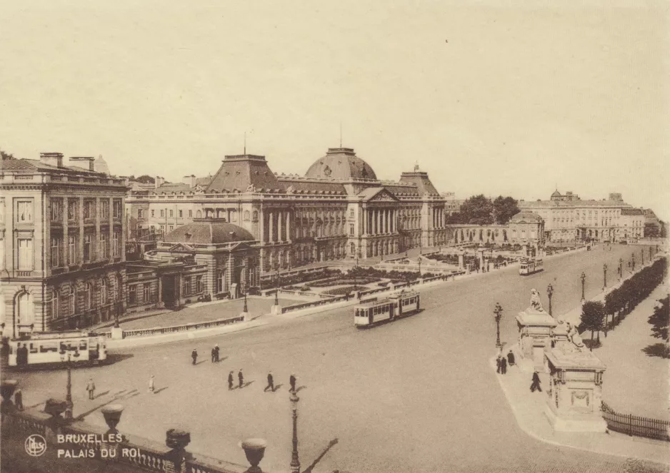 Postkort: Bruxelles udenfor Palais du Roi (1928-1934)