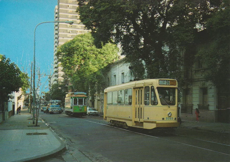 Postkort: Buenos Aires motorvogn 9069 på Emilio Mitre (1988)