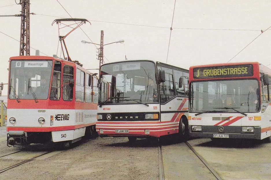 Postkort: Erfurt ledvogn 543 ved Magdeburger Allee (1992)