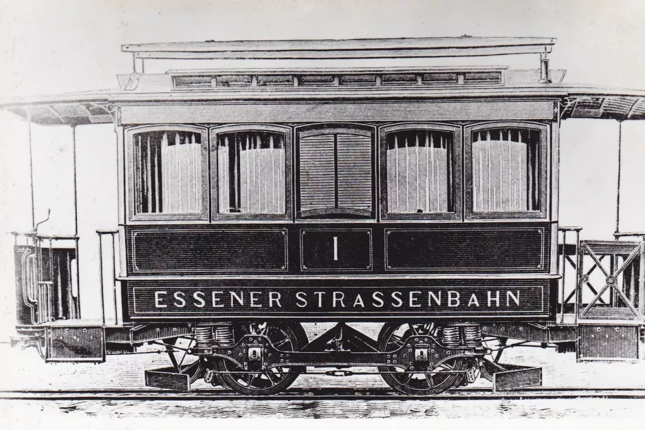 Postkort: Essen motorvogn 1 nær Essen (1894)
