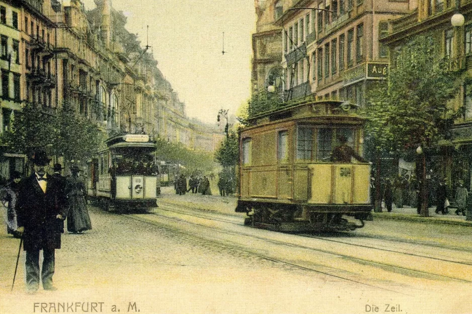 Postkort: Frankfurt am Main motorvogn 119 på Zeil (1901)