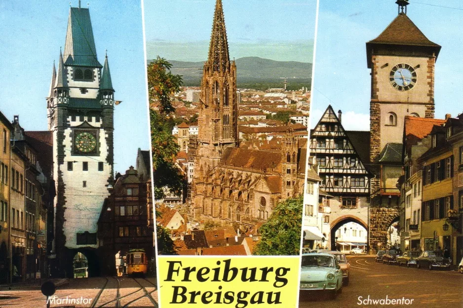 Postkort: Freiburg im Breisgau foran Martintor (1960)