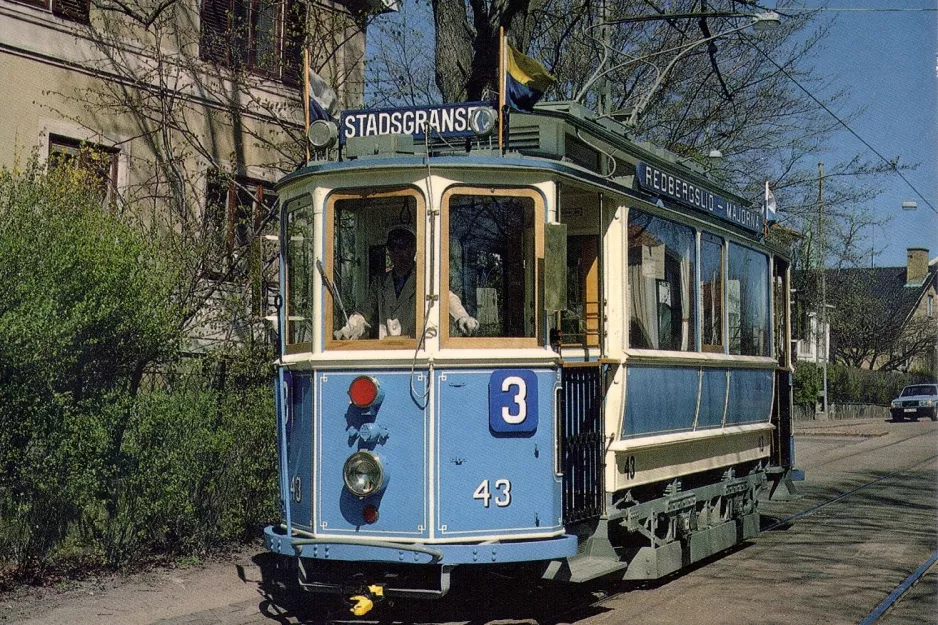 Postkort: Gøteborg motorvogn 43 på Härlandavägen (1980)