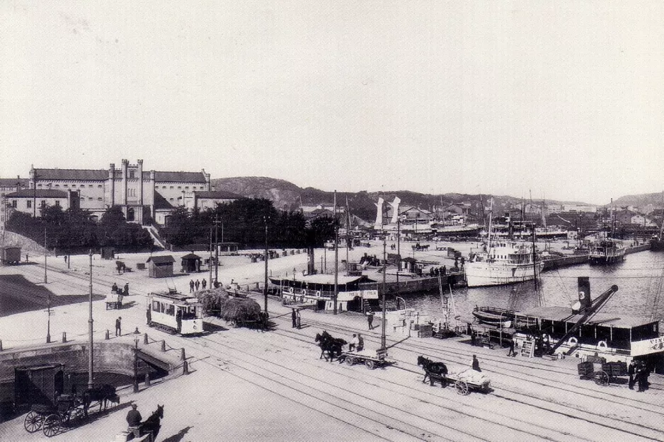 Postkort: Gøteborg nær Lilla bommens hamn (1910-1920)
