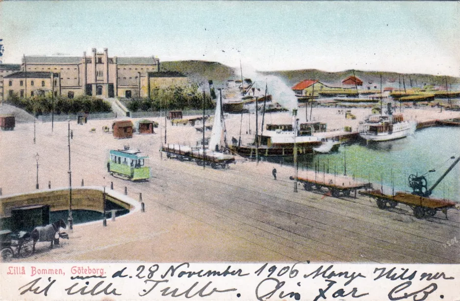 Postkort: Gøteborg på Lillå Bommen (1906)