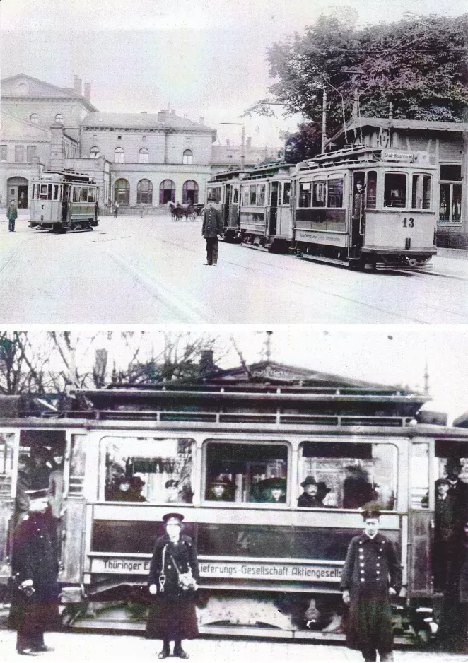 Postkort: Gotha motorvogn 7 ved Hauptbahnhof (1894)