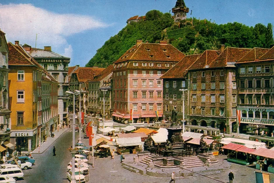 Postkort: Graz på Hauptplatz / Congress (1969)