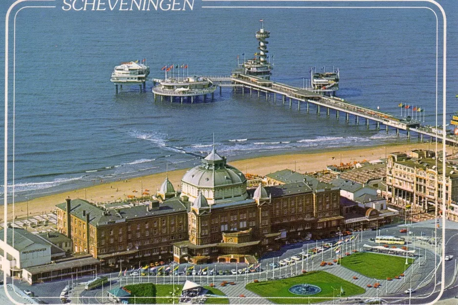 Postkort: Haag nær Luchtopname Pier, Scheveningen (1980)